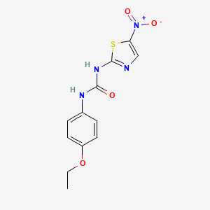 molecular formula C12H12N4O4S B8075499 1-(4-Ethoxyphenyl)-3-(5-nitro-1,3-thiazol-2-yl)urea 