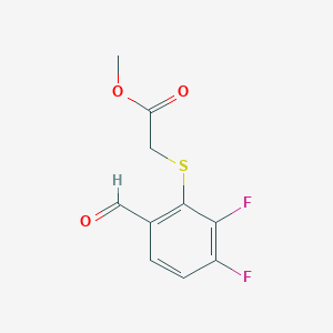 molecular formula C10H8F2O3S B8075514 (2,3-Difluoro-6-formyl-phenylsulfanyl)-acetic acid methyl ester 