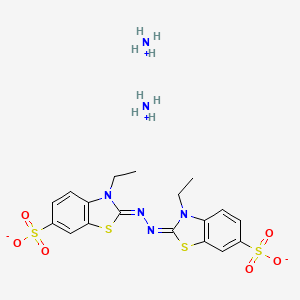 molecular formula C18H24N6O6S4 B8075671 diazanium;(2E)-3-ethyl-2-[(Z)-(3-ethyl-6-sulfonato-1,3-benzothiazol-2-ylidene)hydrazinylidene]-1,3-benzothiazole-6-sulfonate 