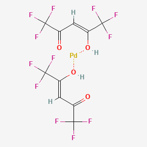 molecular formula C10H4F12O4Pd B8075674 (Z)-1,1,1,5,5,5-hexafluoro-4-hydroxypent-3-en-2-one;palladium 