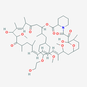 molecular formula C53H83NO14 B8075678 (16E,24E,26E,28E)-1,18-dihydroxy-12-[1-[4-(2-hydroxyethoxy)-3-methoxycyclohexyl]propan-2-yl]-19,30-dimethoxy-15,17,21,23,29,35-hexamethyl-11,36-dioxa-4-azatricyclo[30.3.1.04,9]hexatriaconta-16,24,26,28-tetraene-2,3,10,14,20-pentone 