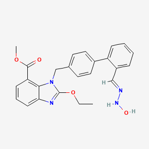 molecular formula C25H24N4O4 B8075703 methyl 2-ethoxy-3-[[4-[2-[(E)-(hydroxyhydrazinylidene)methyl]phenyl]phenyl]methyl]benzimidazole-4-carboxylate 
