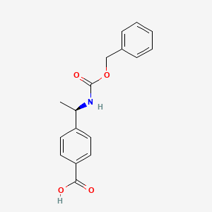 molecular formula C17H17NO4 B8075758 (R)-4-(1-(((Benzyloxy)carbonyl)amino)ethyl)benzoic acid 