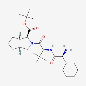 molecular formula C26H45N3O4 B8075765 (1s,3Ar,6as)-tert-butyl 2-((s)-2-((s)-2-amino-2-cyclohexylacetamido)-3,3-dimethylbutanoyl)octahydrocyclopenta[c]pyrrole-1-carboxylate 