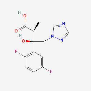 molecular formula C13H13F2N3O3 B8075787 (2S,3R)-3-(2,5-Difluorophenyl)-3-hydroxy-2-methyl-4-(1H-1,2,4-triazol-1-YL)butanoic acid 