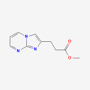 molecular formula C10H11N3O2 B8075804 Methyl 3-(imidazo[1,2-a]pyrimidin-2-yl)propanoate 