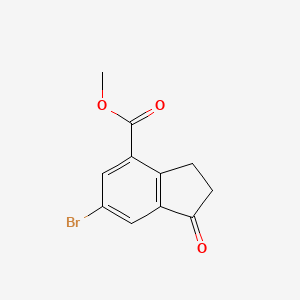 molecular formula C11H9BrO3 B8075821 Methyl 6-bromo-1-oxo-2,3-dihydro-1H-indene-4-carboxylate 