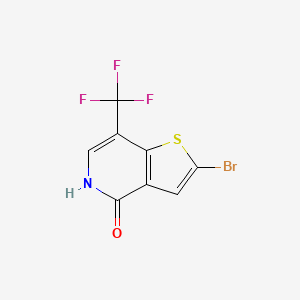 molecular formula C8H3BrF3NOS B8075830 2-Bromo-7-(trifluoromethyl)thieno[3,2-c]pyridin-4(5h)-one 