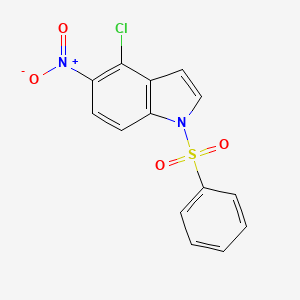molecular formula C14H9ClN2O4S B8075838 4-Chloro-5-nitro-1-(phenylsulfonyl)-1H-indole 