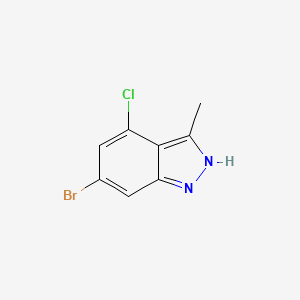 molecular formula C8H6BrClN2 B8075850 6-Bromo-4-chloro-3-methyl-1H-indazole 
