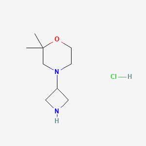 molecular formula C9H19ClN2O B8075855 4-(Azetidin-3-YL)-2,2-dimethylmorpholine hcl 