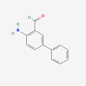 molecular formula C13H11NO B8075905 4-aMino-[1,1'-biphenyl]-3-carbaldehyde 