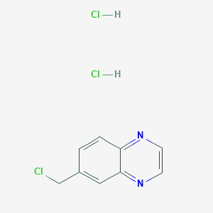 molecular formula C9H9Cl3N2 B8075911 6-(Chloromethyl)quinoxaline dihydrochloride 