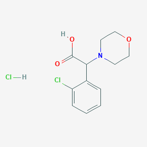 molecular formula C12H15Cl2NO3 B8075920 2-(2-Chlorophenyl)-2-morpholinoacetic acid hydrochloride 