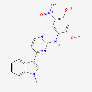 molecular formula C20H17N5O4 B8075924 5-Methoxy-4-((4-(1-methyl-1H-indol-3-yl)pyrimidin-2-yl)amino)-2-nitrophenol 