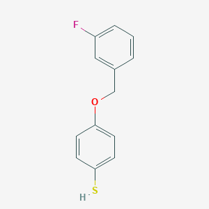 molecular formula C13H11FOS B8075993 4-[(3-Fluorophenyl)methoxy]benzenethiol 