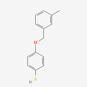 molecular formula C14H14OS B8076080 4-[(3-Methylphenyl)methoxy]benzenethiol 