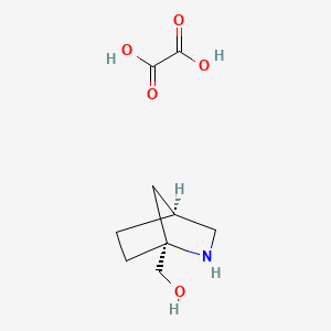 molecular formula C9H15NO5 B8076188 (1S,4S)-2-Azabicyclo[2.2.1]heptan-1-ylmethanol oxalate 