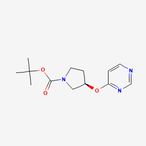 molecular formula C13H19N3O3 B8076210 (R)-tert-Butyl 3-(pyrimidin-4-yloxy)pyrrolidine-1-carboxylate 