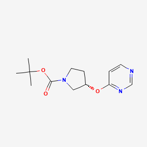 molecular formula C13H19N3O3 B8076220 (S)-tert-Butyl 3-(pyrimidin-4-yloxy)pyrrolidine-1-carboxylate 
