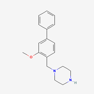 molecular formula C18H22N2O B8076228 1-((3-Methoxy-[1,1'-biphenyl]-4-yl)methyl)piperazine 