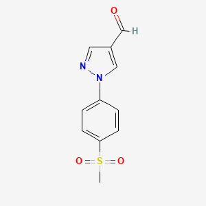 molecular formula C11H10N2O3S B8076236 1-(4-(Methylsulfonyl)phenyl)-1H-pyrazole-4-carbaldehyde 