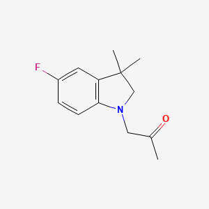 molecular formula C13H16FNO B8076248 1-(5-Fluoro-3,3-dimethylindolin-1-yl)propan-2-one 