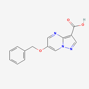 molecular formula C14H11N3O3 B8076361 6-(Benzyloxy)pyrazolo[1,5-a]pyrimidine-3-carboxylic acid 