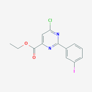 molecular formula C13H10ClIN2O2 B8076396 Ethyl 6-chloro-2-(3-iodophenyl)pyrimidine-4-carboxylate 