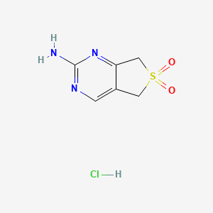 molecular formula C6H8ClN3O2S B8076415 2-Amino-5,7-dihydrothieno[3,4-d]pyrimidine 6,6-dioxide hydrochloride 