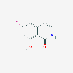 molecular formula C10H8FNO2 B8076422 6-Fluoro-8-methoxyisoquinolin-1-ol 