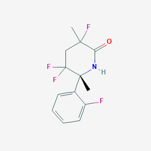 molecular formula C13H13F4NO B8076430 (6R)-3,5,5-Trifluoro-6-(2-fluorophenyl)-3,6-dimethylpiperidin-2-one 