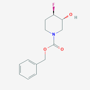 molecular formula C13H16FNO3 B8076458 trans-1-Cbz-4-fluoro-3-hydroxypiperidine 