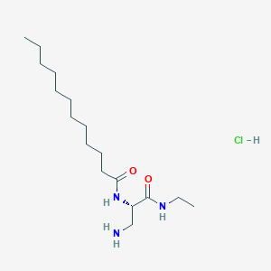 molecular formula C17H36ClN3O2 B8076470 (S)-N-(3-Amino-1-(ethylamino)-1-oxopropan-2-yl)dodecanamide HCl 