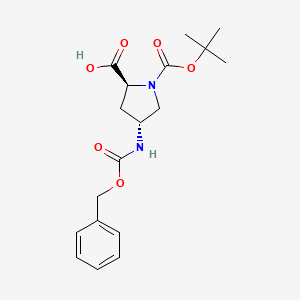 (2S,4R)-4-(benzyloxycarbonylamino)-1-(tert-butoxycarbonyl)pyrrolidine-2-carboxylic acid