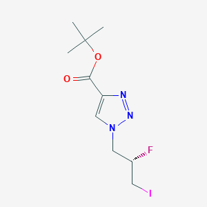 molecular formula C10H15FIN3O2 B8076477 (S)-tert-butyl 1-(2-fluoro-3-iodopropyl)-1H-1,2,3-triazole-4-carboxylate 