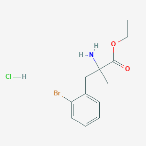 molecular formula C12H17BrClNO2 B8076709 Ethyl 2-amino-3-(2-bromophenyl)-2-methylpropanoate HCl 