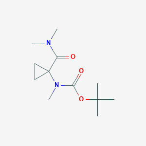 molecular formula C12H22N2O3 B8076773 tert-Butyl (1-(dimethylcarbamoyl)cyclopropyl)(methyl)carbamate 