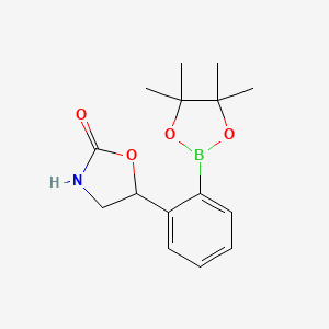 molecular formula C15H20BNO4 B8076796 (2-(2-Oxooxazolidin-5-yl)phenyl)boronic acid pinacol ester 