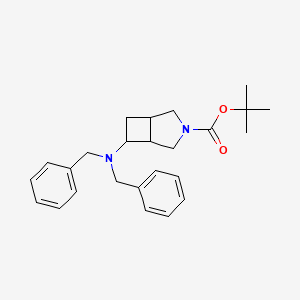 molecular formula C25H32N2O2 B8076799 Tert-butyl 6-(dibenzylamino)-3-azabicyclo[3.2.0]heptane-3-carboxylate 