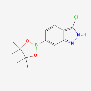 molecular formula C13H16BClN2O2 B8076811 3-chloro-6-(4,4,5,5-tetramethyl-1,3,2-dioxaborolan-2-yl)-1H-indazole 