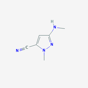 molecular formula C6H8N4 B8076819 1-Methyl-3-(methylamino)-1H-pyrazole-5-carbonitrile 