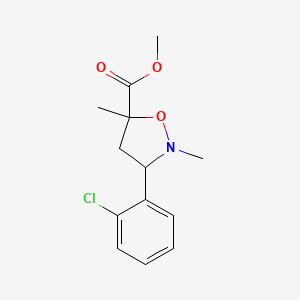 molecular formula C13H16ClNO3 B8076846 Methyl 3-(2-chlorophenyl)-2,5-dimethylisoxazolidine-5-carboxylate 