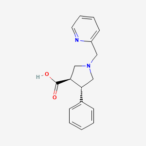 molecular formula C17H18N2O2 B8076873 trans-4-Phenyl-1-(pyridin-2-ylmethyl)pyrrolidine-3-carboxylicacid 