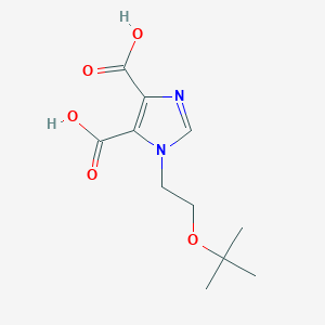 molecular formula C11H16N2O5 B8076903 1-(2-(tert-Butoxy)ethyl)-1H-imidazole-4,5-dicarboxylic acid 