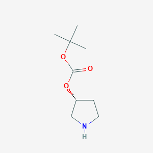 molecular formula C9H17NO3 B8076906 (R)-tert-Butyl pyrrolidin-3-yl carbonate 