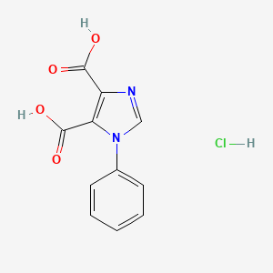 molecular formula C11H9ClN2O4 B8076922 1H-Imidazole-4,5-dicarboxylic acid, 1-phenyl-, hydrochloride (1:1) 