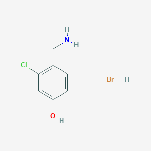 molecular formula C7H9BrClNO B8076979 4-(Aminomethyl)-3-chlorophenol hydrobromide 