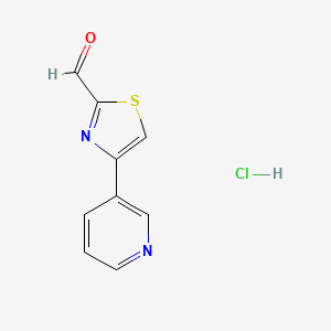 molecular formula C9H7ClN2OS B8076995 4-(Pyridin-3-yl)thiazole-2-carbaldehyde hydrochloride 