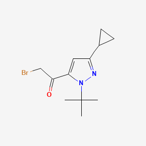 molecular formula C12H17BrN2O B8077004 2-Bromo-1-(1-(tert-butyl)-3-cyclopropyl-1h-pyrazol-5-yl)ethan-1-one 